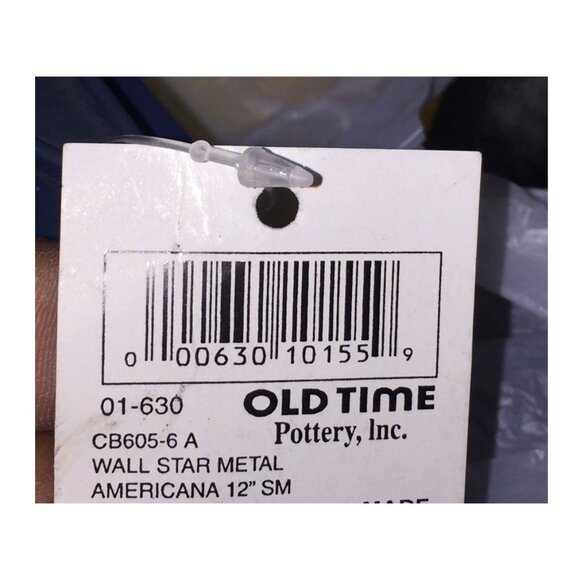 Americana Patriotic 12'' Metal Hand Painted Wall Star Old Time Pottery - Picture 6 of 6